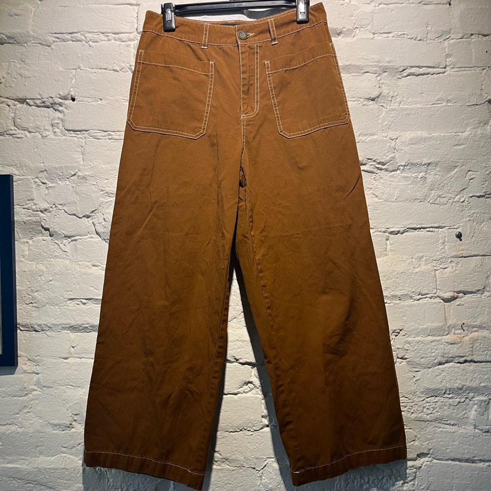 Who What Wear Brown Wide-Leg Pants